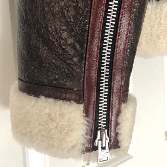 AllSaints Leather Shearling Jacket - Picture 10 of 15